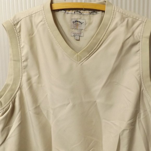 MEN'S CALLOWAY GOLF PULLOVER VEST, SIZE M, EGGSHELL - Picture 1 of 3